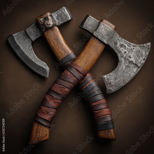 Battleworn tactical axes with forged steel blades