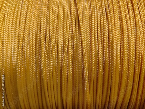 Konstfotografi Close Up of Yellow Braided Rope Texture