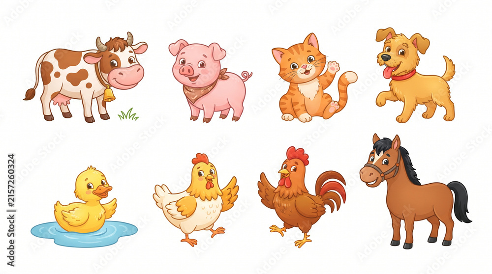 Fototapeta premium farm animals collection