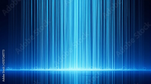 Obraz na płótnie Abstract Glowing Blue Light Rain Background