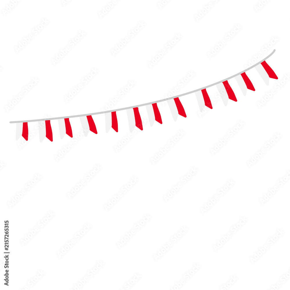 Fototapeta premium red and white bunting flag illustration