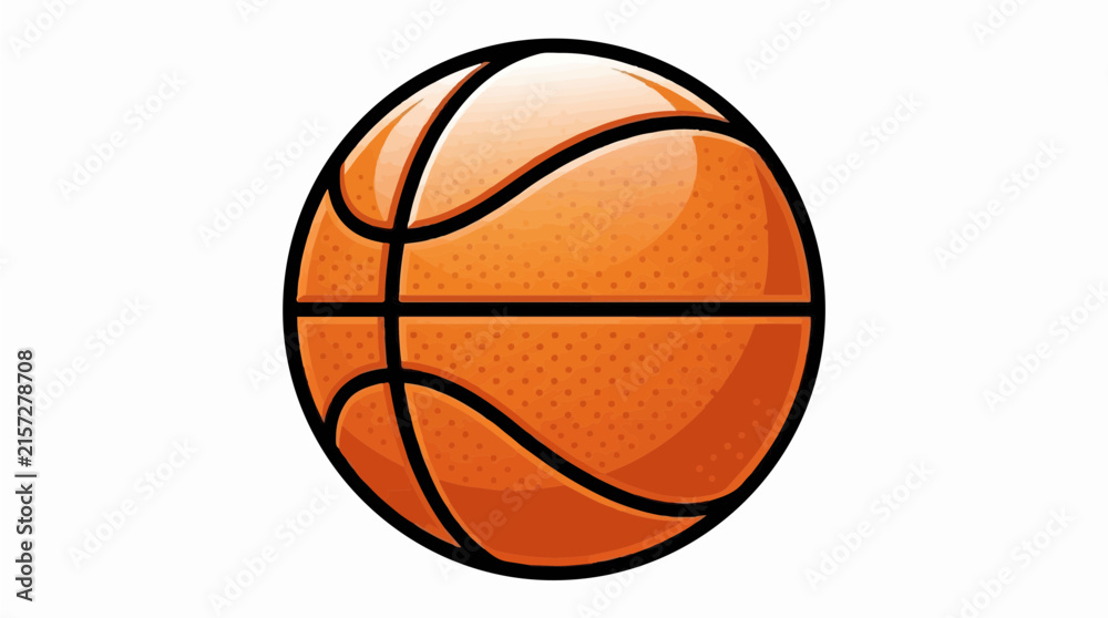 Fototapeta premium Basketball ball gloss orange vector illustration for sport equipment and athletic competition concept isolated on white background