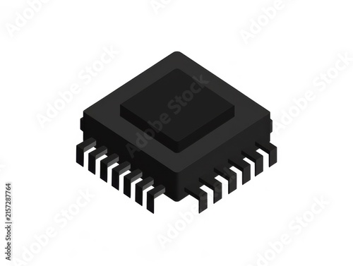 黒い半導体チップのクローズアップ