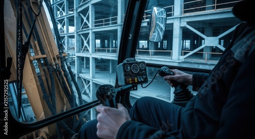 Construction Operator Maneuvering Heavy Machinery on Site