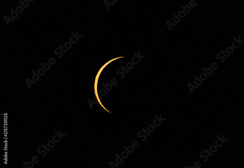 Obraz na plátne Moments Before Totality Phase of Total Solar Eclipse Detailed Telescope Shot