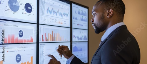 Business. Analytics. Man. Data Visualization.