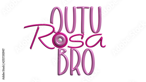 Foto Ilustração Outubro Rosa 3D metálico para design