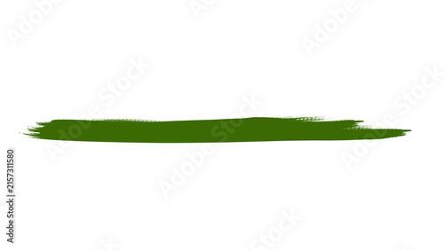 Konstfotografi Green paint stroke on white background