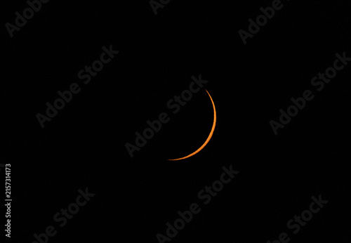 Moon Nearly Covering the Sun Moments Before Total Solar Eclipse Totality – High Resolution Astronomy Image