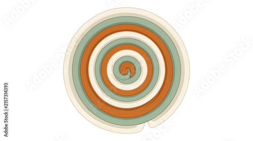 Spiral Towel Roll Design with Layered Gradient Colors. Minimalist Decorative Bathroom or Spa Icon Vector Illustration.