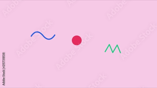 Minimalist motion with floating geometric shapes and pink animation 4k background, for modern projects