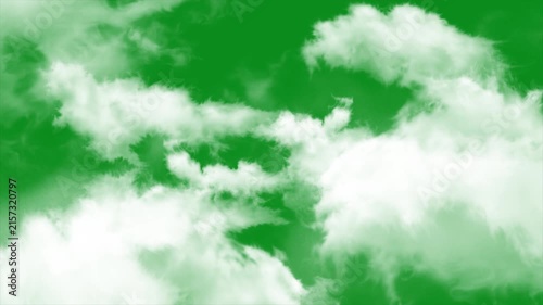 Moving Clouds Green Screen Animation, White Cloud Overlay, Sky Clouds on Green Screen Background