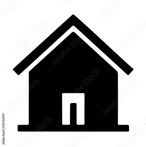 Minimalist house vector icon black silhouette