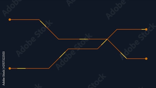 Abstract digital circuit lines animation, minimalist tech network connection background, data flow motion futuristic connectivity concept 4k