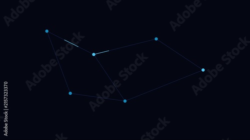 Abstract digital network connection lines and dots animation on dark 4k background, technology