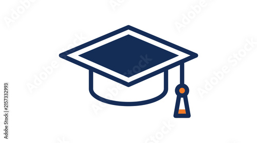 Graduation Cap Icon Isolated Transparent Background