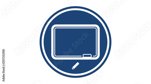 Whiteboard Icon with Chalk and Eraser Isolated on Transparent Background