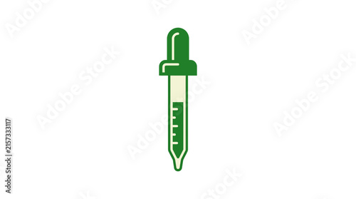 Green Dropper Pipette Isolated on Transparent Background