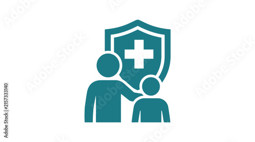 Healthcare Shield Protecting Family Icon