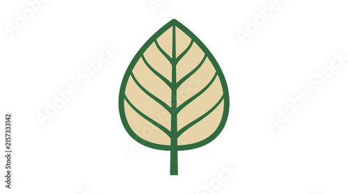 Simple Leaf Icon Isolated on Transparent Background