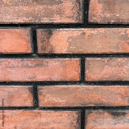Canvastavla Close up of weathered red brick wall texture background