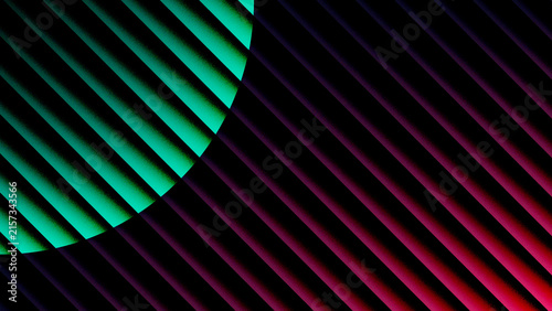 Bild auf Leinwand Abstract Black and White Striped Background with Geometric Curves, Gradient Wave