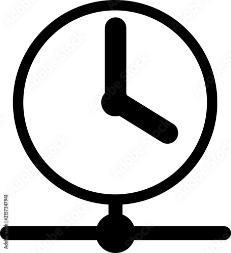 Obraz na płótnie Clock Icon with Black Hands and Round Dial for Timekeeping PNG Isolated on Trans