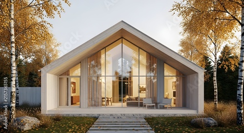 This photograph captures a modern luxury mansion under a real estate architecture concept, featuring expansive glass windows, property, and a swimming pool, with no people present.