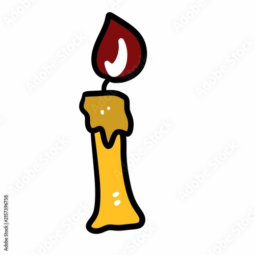 candle cartoon on white background