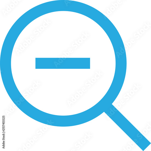 Konstfotografi Blue Magnifying Glass with White Circular Center and Minus Sign for Zoom Out PNG