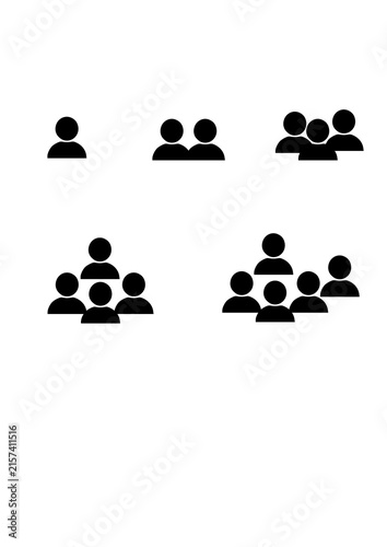 People Group Avatar Icons Set, Individual and Team User Profile Symbols