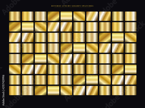 Set of luxury gold gradients for graphic design and digital backgrounds