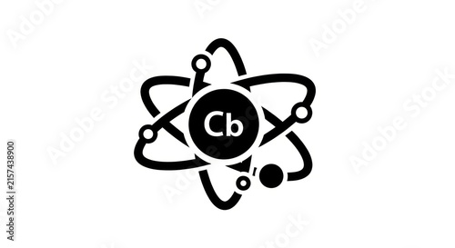 Konstfotografi Chemical Element Symbol Cb Black.