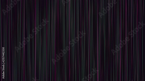 Abstract vertical glowing lines moving down on a dark background