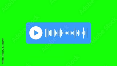 Animated Voice Message Audio Waveform Widget Green Screen.