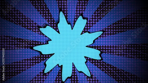 Comic book action burst background with blue star and pop art rays