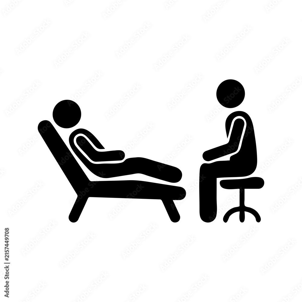 Fototapeta premium Therapy Session Psychology Consultation Icon Vector 