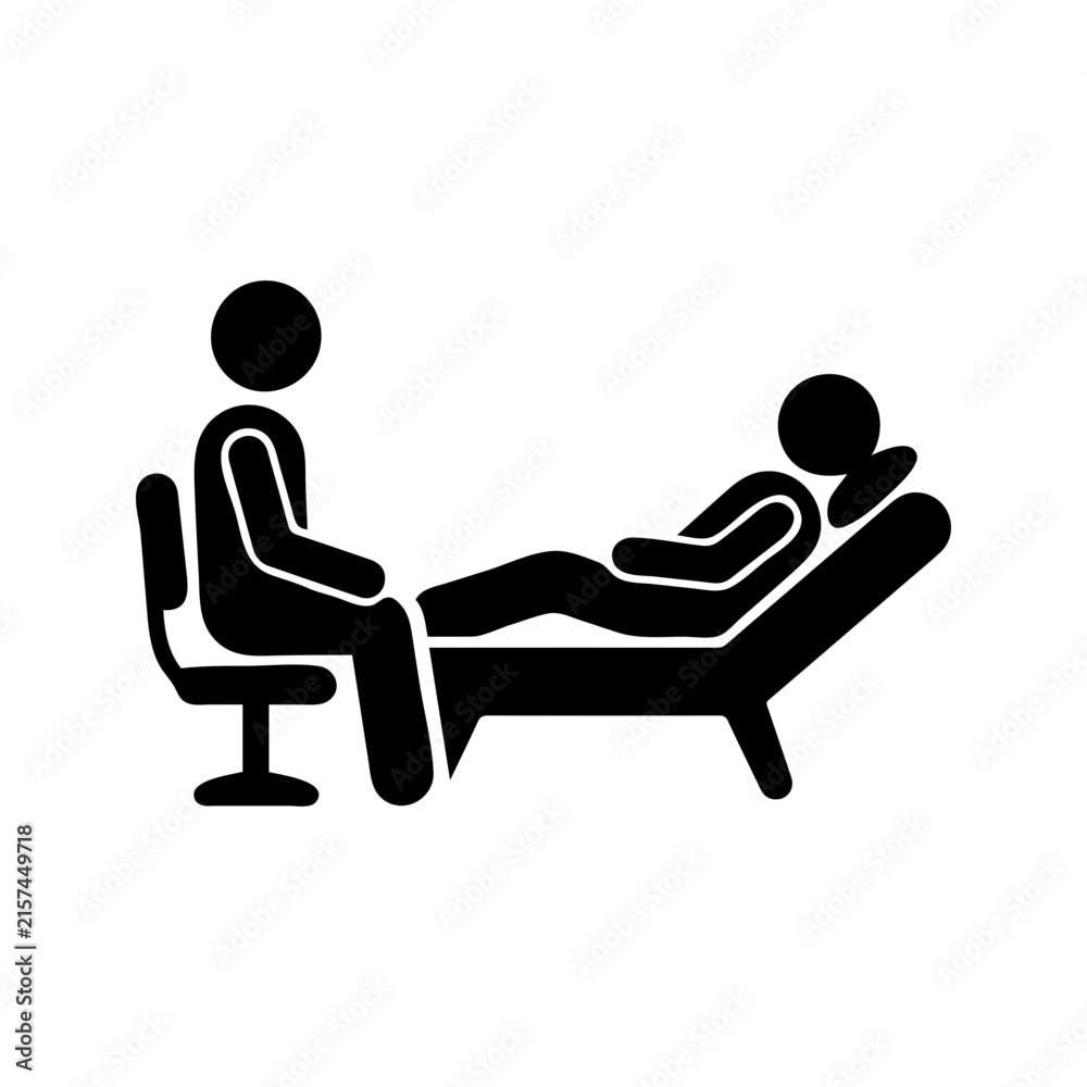 Fototapeta premium Therapy Session Psychology Consultation Icon Vector 