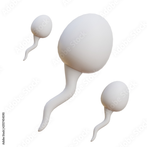 Foto monochrome 3d-rendered sperm cells with smooth gradient shading, subtle curved t