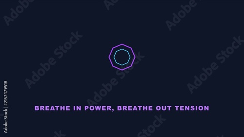 Breathe in power breathe out tension animated for meditation and mindfulness practice animation 4k
