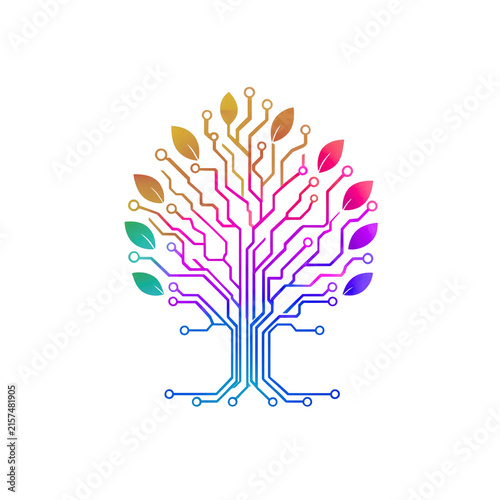 Digital Transformation Tree A Symbol of Innovation, Growth, and Sustainable Technology Integration in Modern Business and Nature