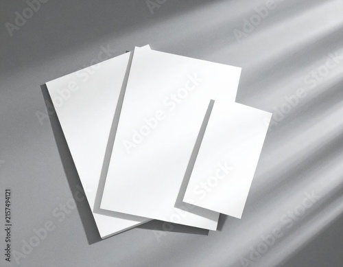 Minimal Blank Paper Stationery Branding Mockup with Soft Shadows