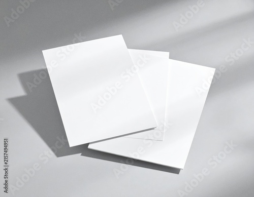 Minimal Blank Paper Stationery Branding Mockup with Soft Shadows