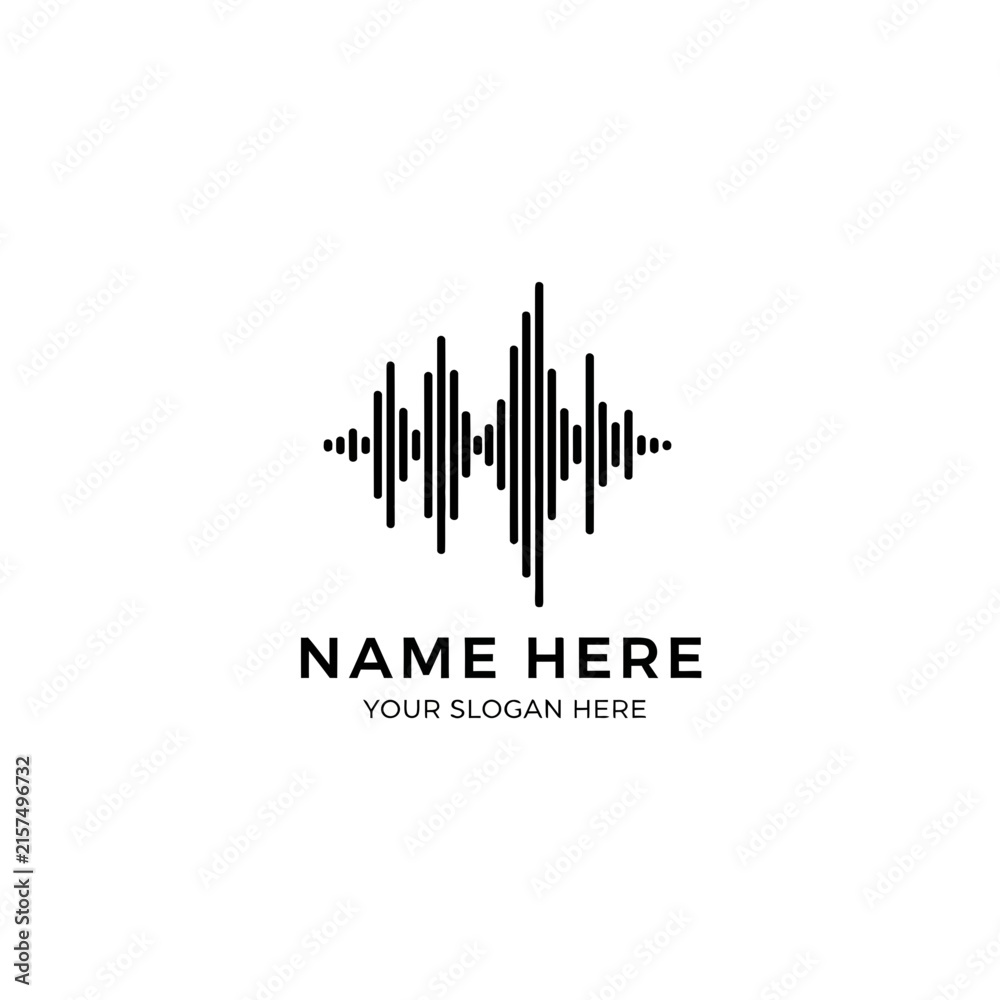 Obraz premium Sound Wave Logo Isolated on Transparent Background - Audio Signal Icon