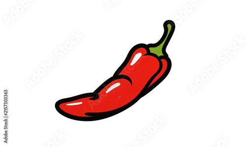 Chili pepper illustration isolated red chili pepper cartoon drawing on a transparent background for spicy food menu design