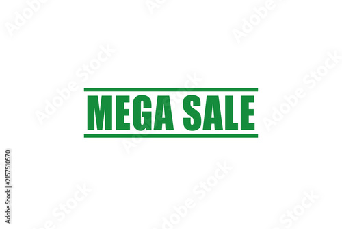 Obraz na plátne Green neon mega sale sign isolated on a black background