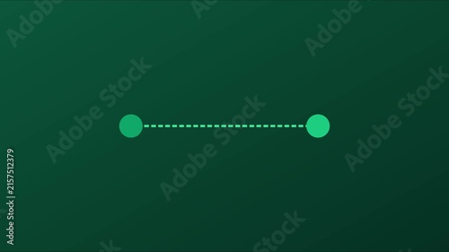 Minimalist connection line with animated dots on dark green animation 4k background, for digital interface, and technology presentations