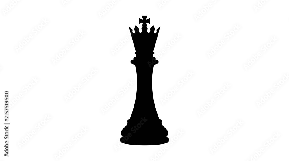 Fototapeta premium Black chess king piece isolated on white background for strategy and leadership concepts