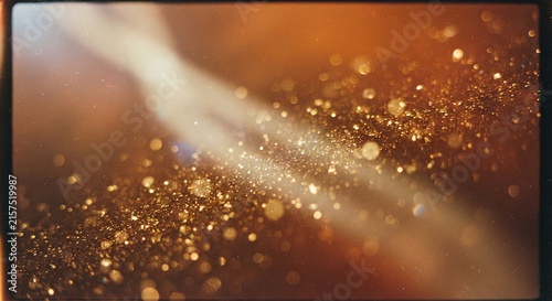 Golden Glittering Sparkles With Soft Warm Light Beams