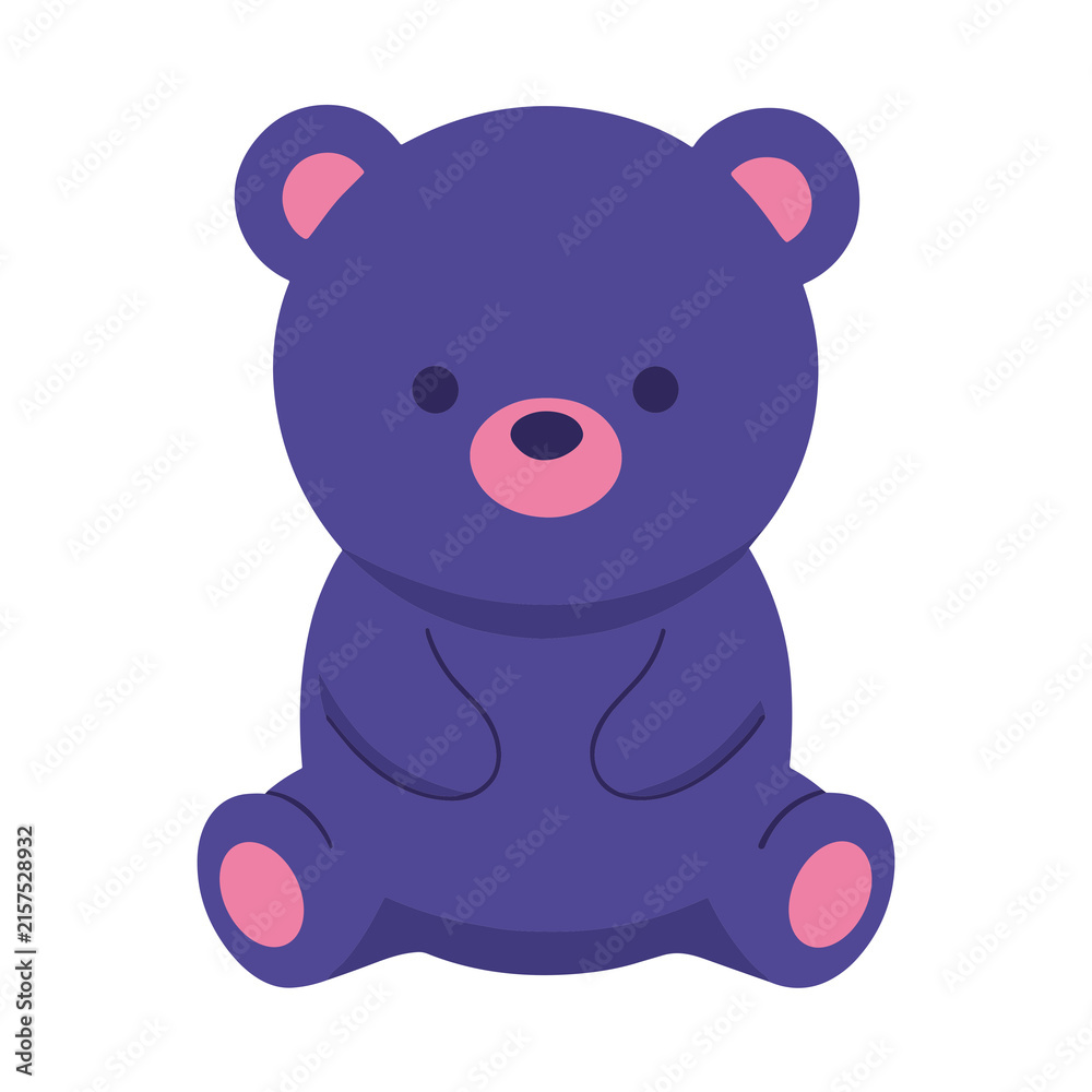 Fototapeta premium Purple teddy bear illustration